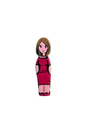 Personaggio Donna Rosso Vestito Elegante