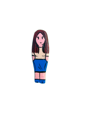 Personaggio Donna Beige & Gonna Blu